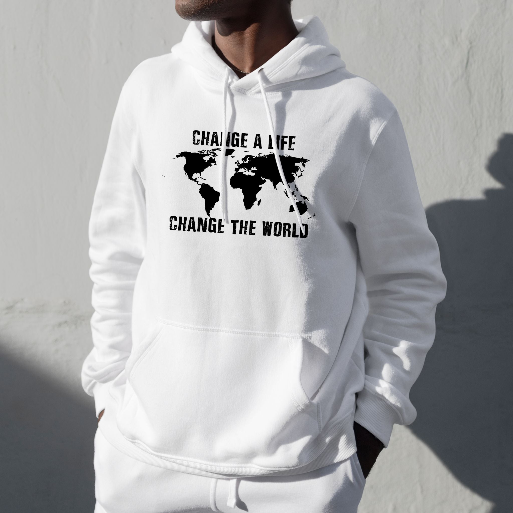 "Change a life, Change the World" Hoodie - White (Brazil)